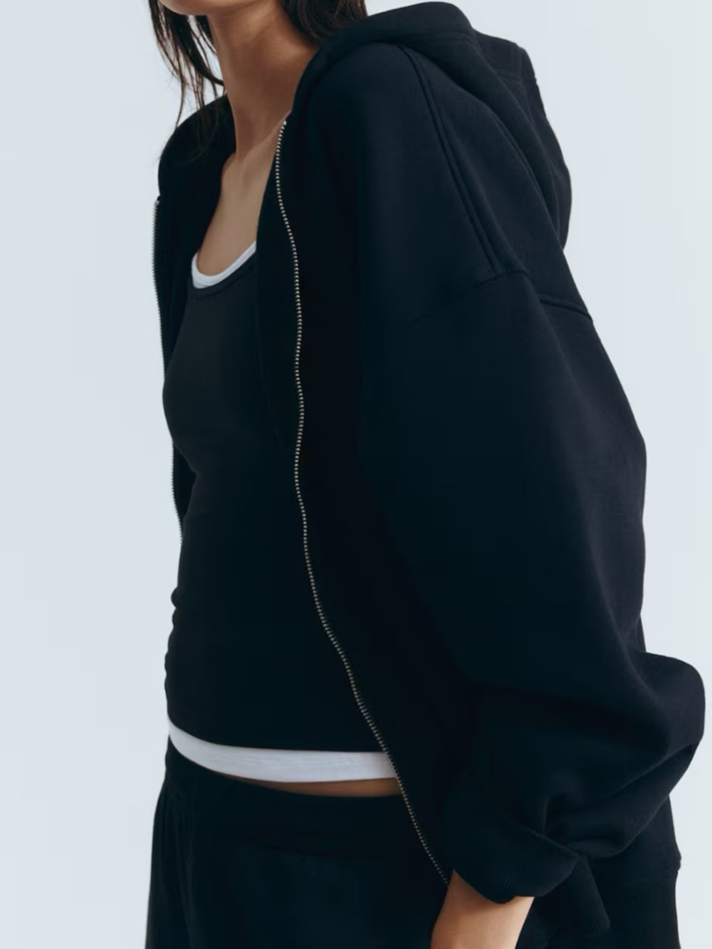 H&M Black Zip-Up Hoodie Size XXL, NWT